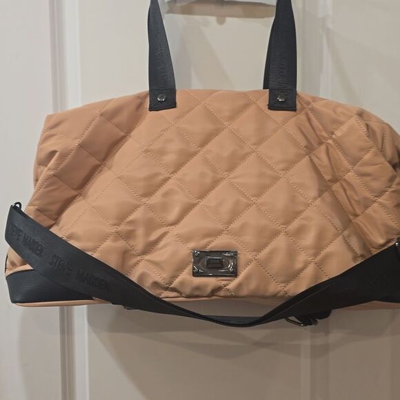 Steve Madden BAmos Quilted Weekender- Camel - Picture 7 of 9